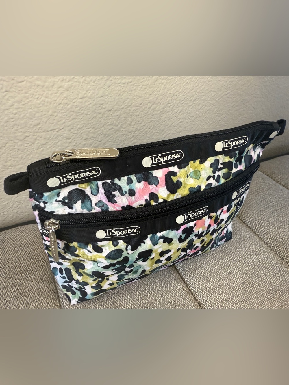 LeSportsac Zipper Pouch, ‘Charming Cheetah’ Watercolor Pattern - Picture 12 of 15